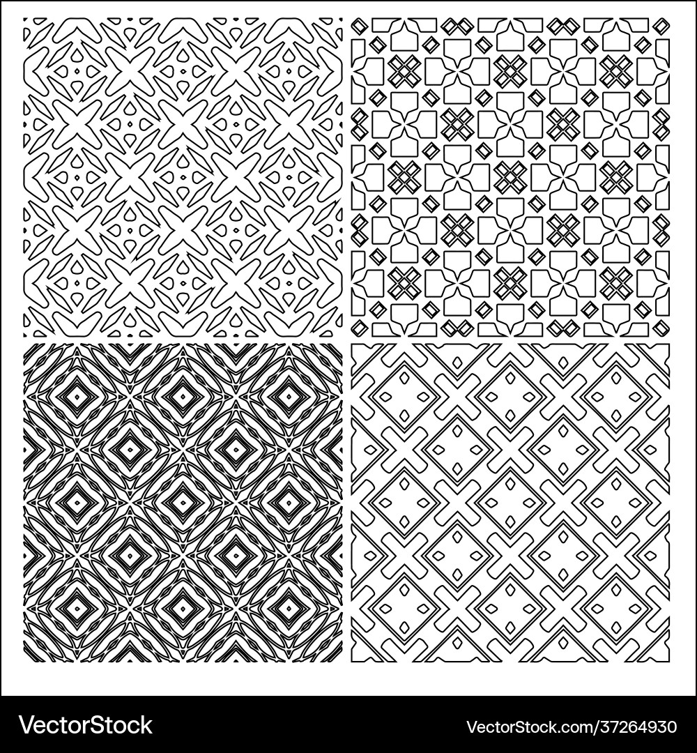 4 universal different geometric seamless patterns 4 universal different geometric seamless patterns vector image