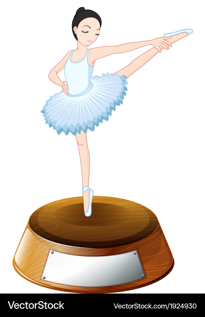 A ballet dancer above the trophy stand Vector Image