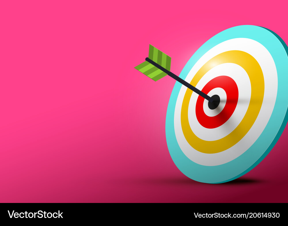 Archery target with empty space on left side vector image