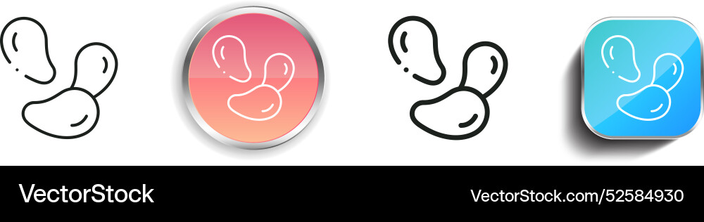 Cashew icon thin linear regular and button style Cashew icon thin linear regular and button style vector image