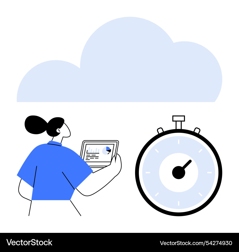 Cloud computing efficiency digital analysis Cloud computing efficiency digital analysis vector image
