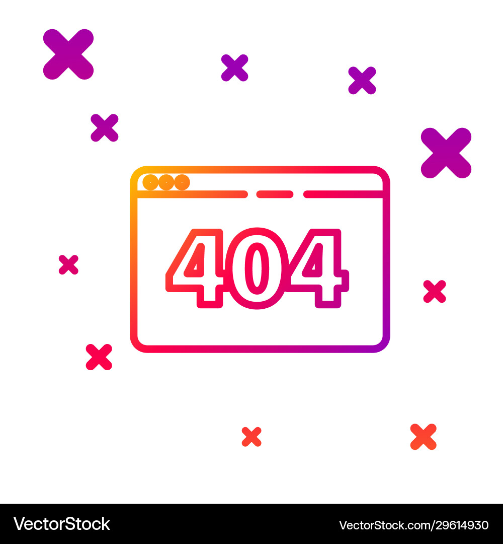 Color line page with a 404 error icon isolated Color line page with a 404 error icon isolated Vector Image