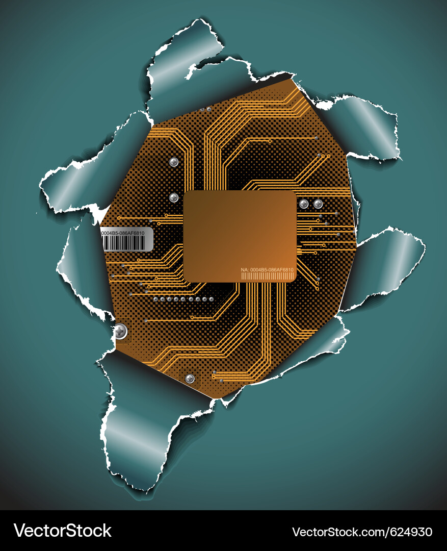 Damaged Circuit Board Background Vector Image