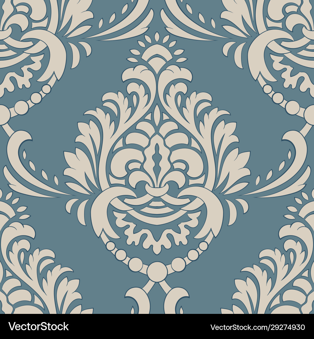 Damask seamless pattern element classical Damask seamless pattern element classical vector image
