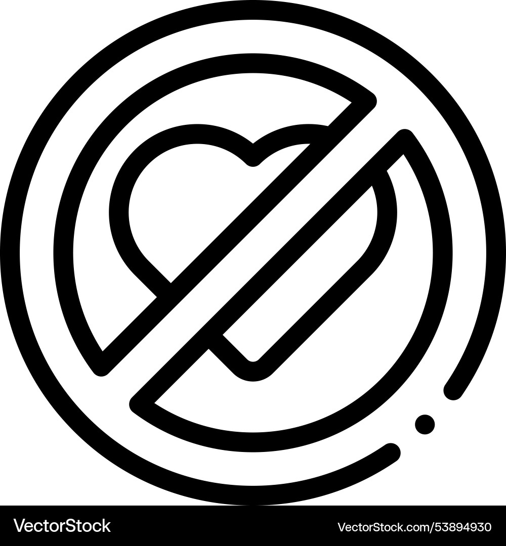 Forbidden icon thin linear style design isolated Forbidden icon thin linear style design isolated vector image