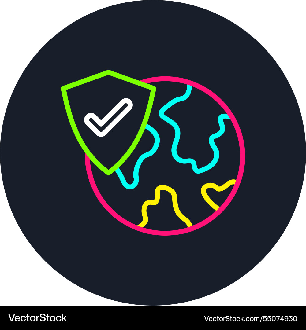 Global security line multi color icon Vector Image