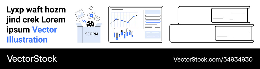 Graphical data analysis and learning management Graphical data analysis and learning management vector image