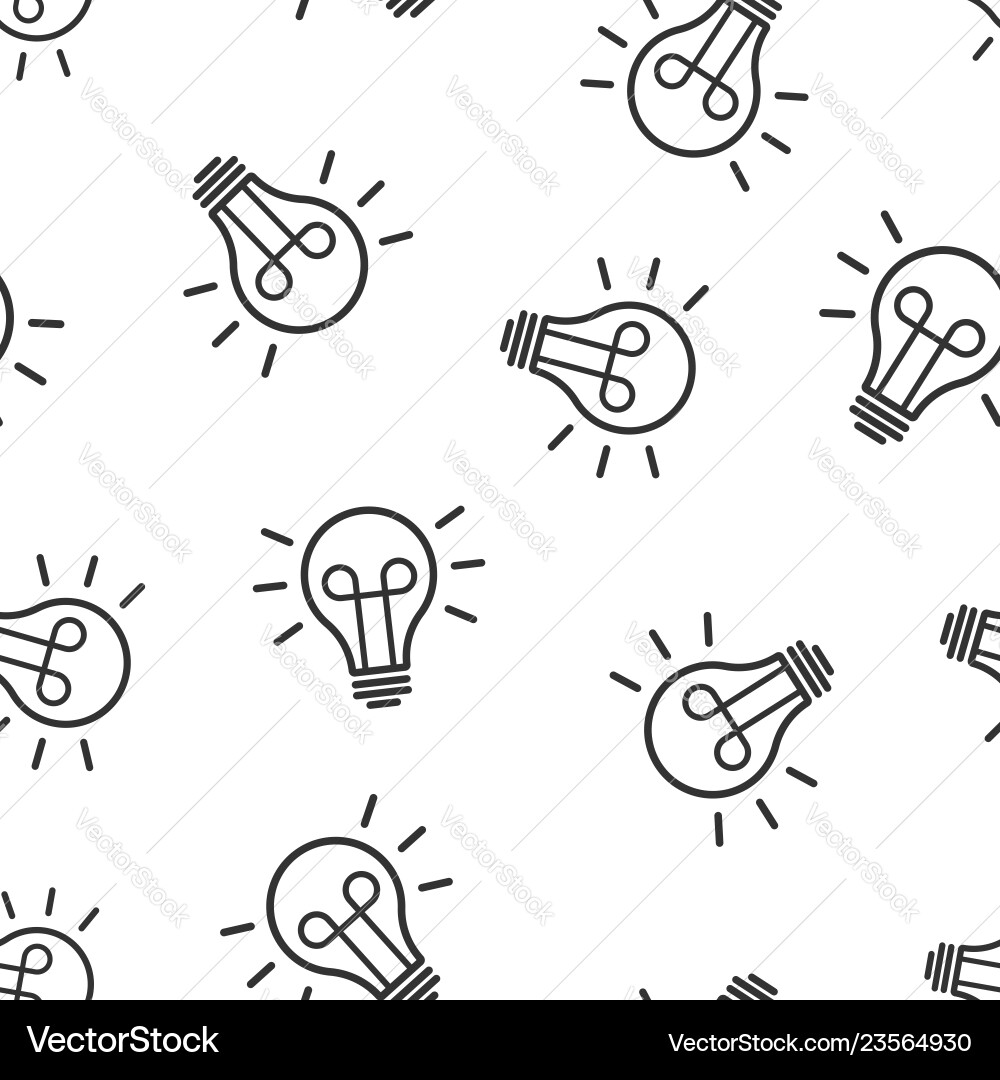 Light bulb icon seamless pattern background Light bulb icon seamless pattern background vector image
