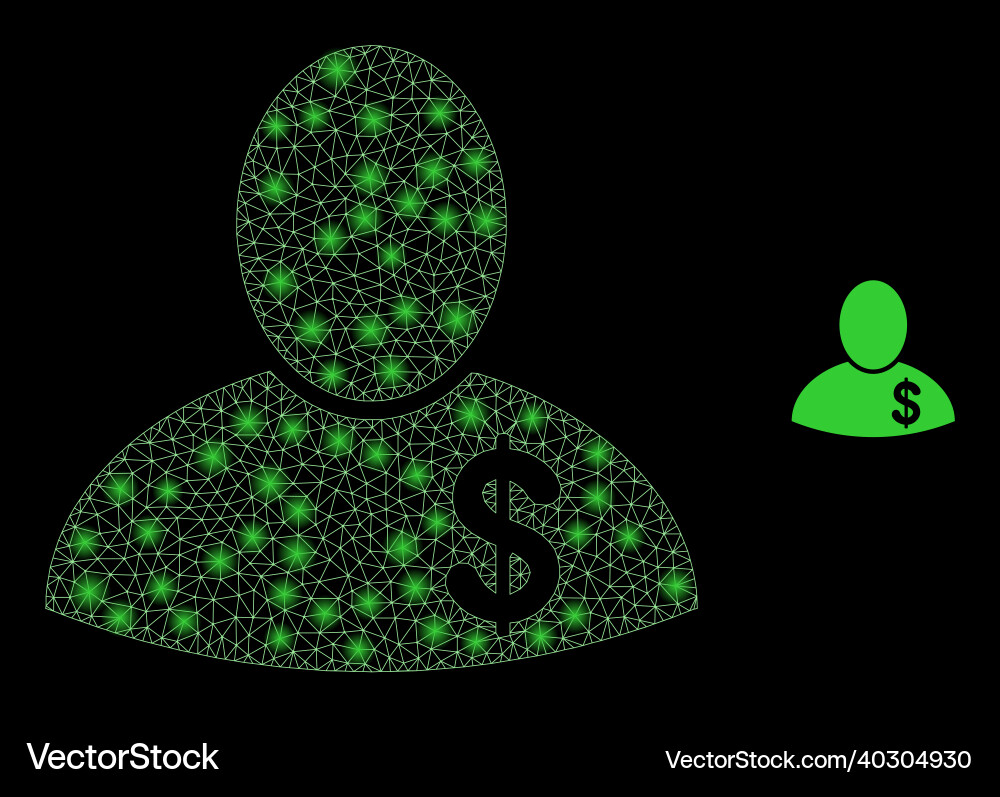 Mesh net banker with glare network dots Mesh net banker with glare network dots vector image