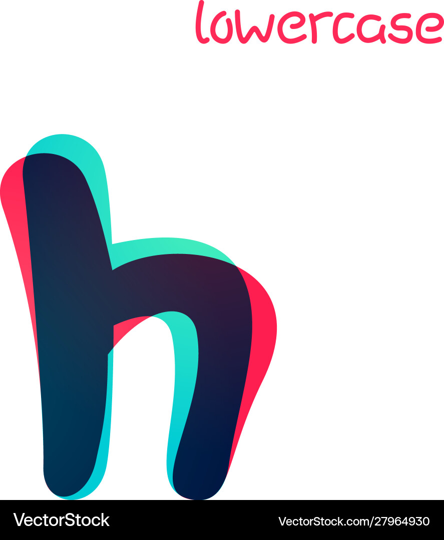 Overlapping gradient lowercase letter h logotype Overlapping gradient lowercase letter h logotype vector image