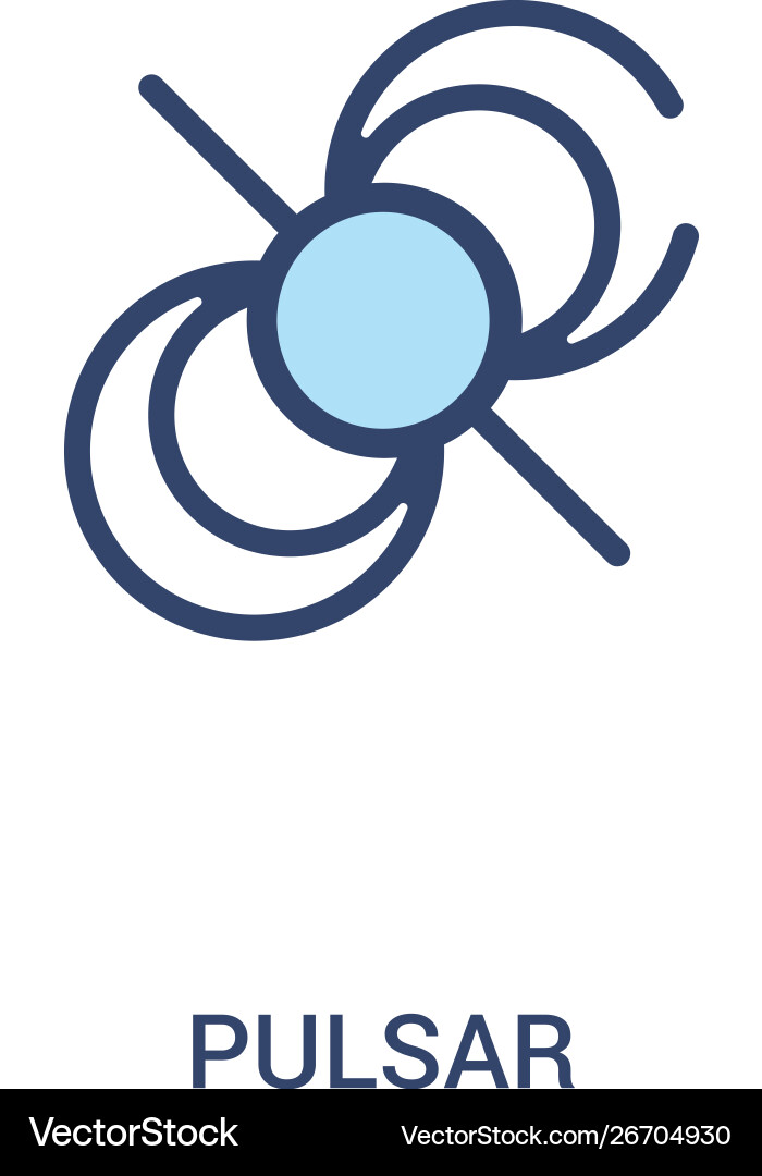 Pulsar concept 2 colored icon simple line element Pulsar concept 2 colored icon simple line element vector image