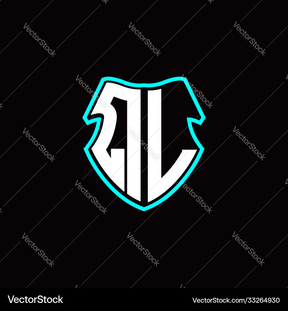 Q l initial logo design with a shield shape vector image