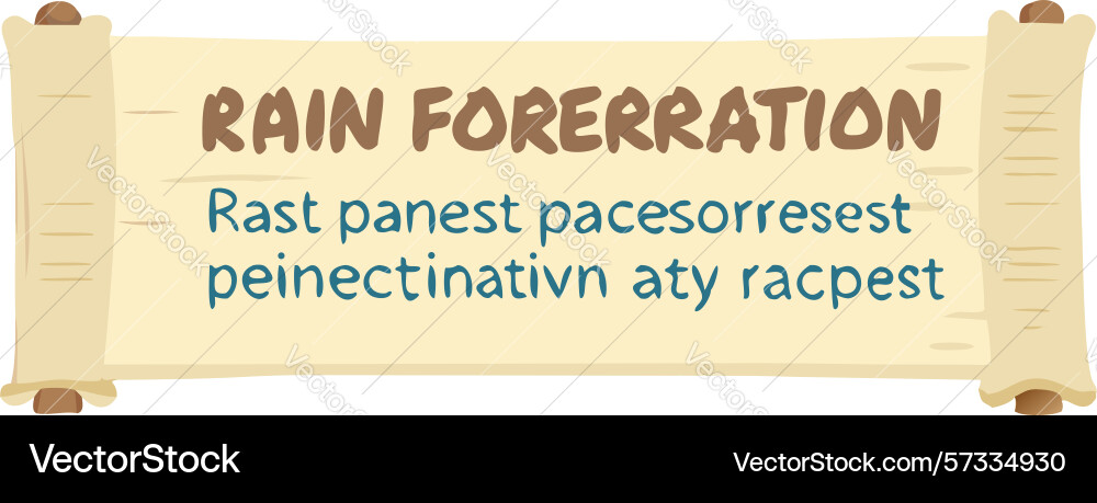 Rain foreration text on scroll abstract concept vector image