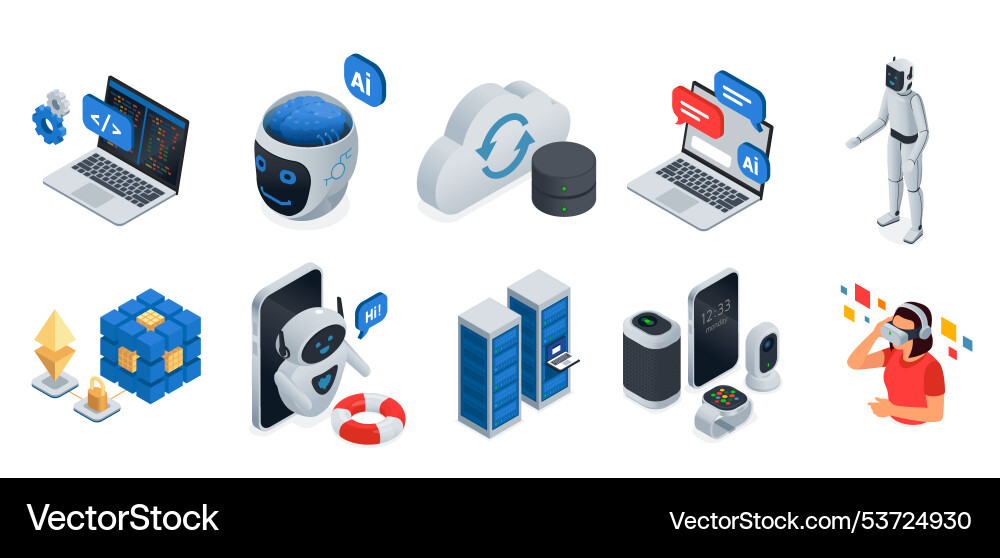 Set of technological devices and concepts Set of technological devices and concepts vector image