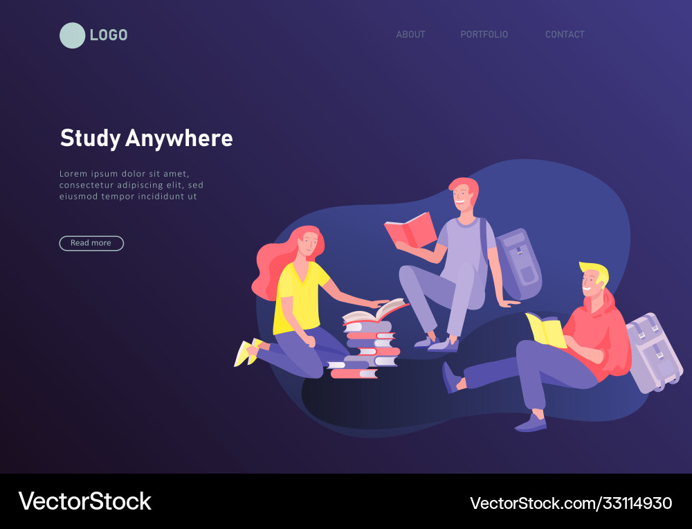 Set web page design templates with relaxed Vector Image
