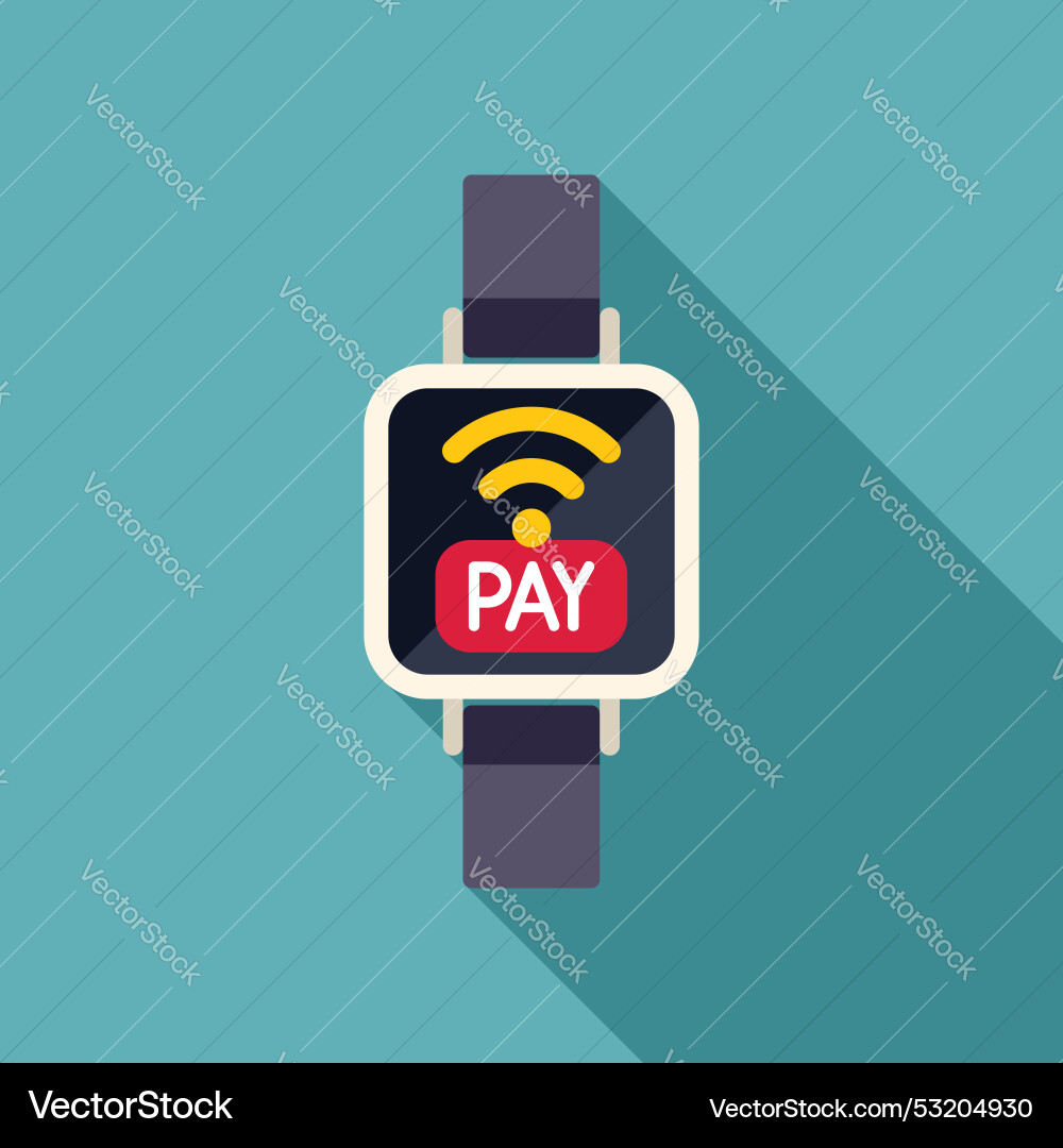 Smart watch displaying nfc payment system Smart watch displaying nfc payment system vector image