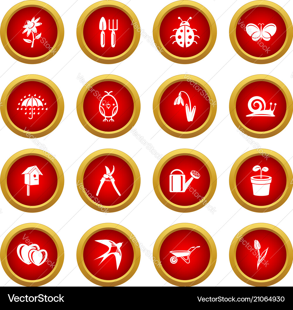 Spring icons set simple style Spring icons set simple style Vector Image