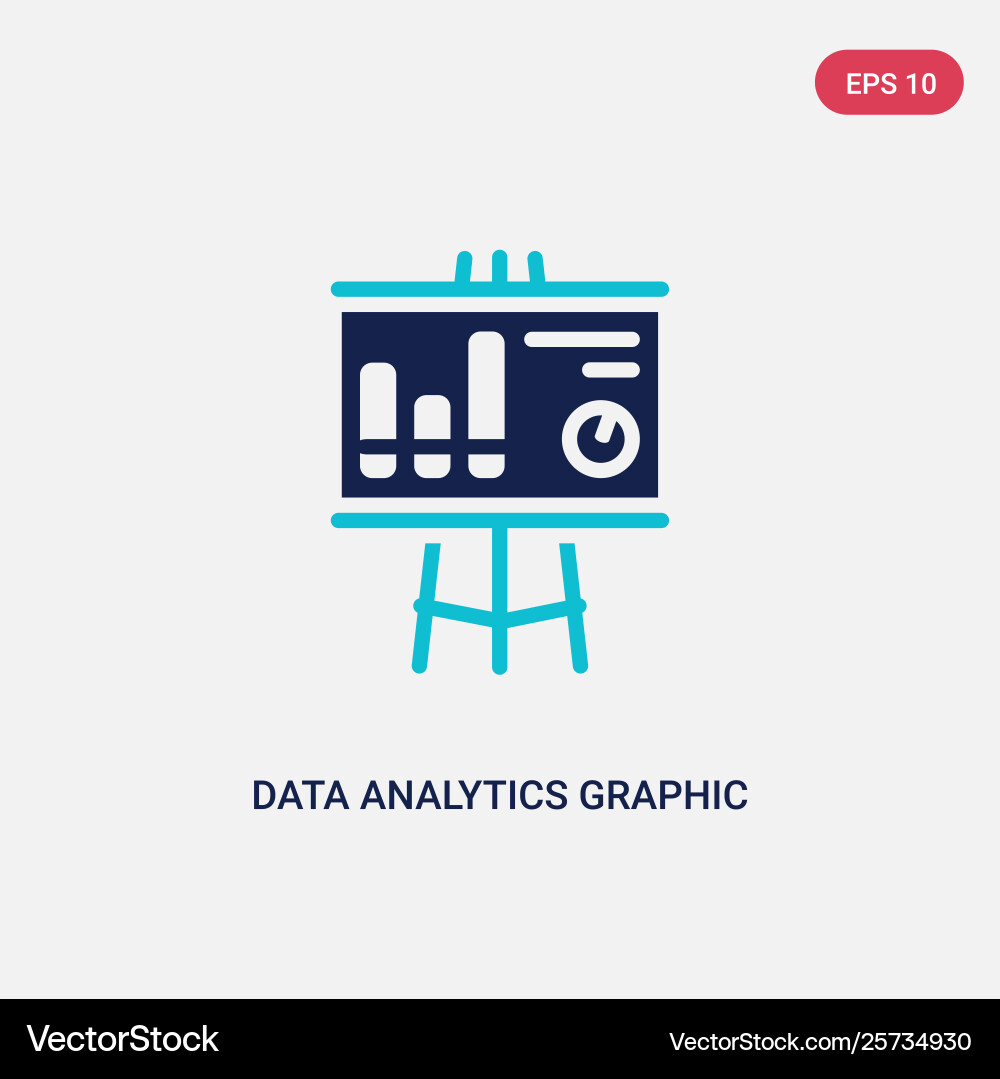 Two color data analytics graphic Vector Image