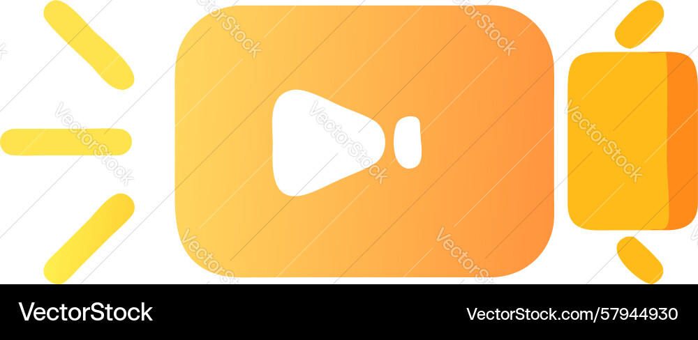 Video Camera Icon with Play Button Vector Image