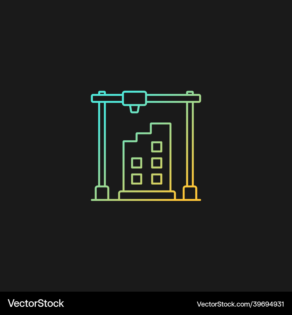3d printed building design gradient icon for dark 3d printed building design gradient icon for dark vector image