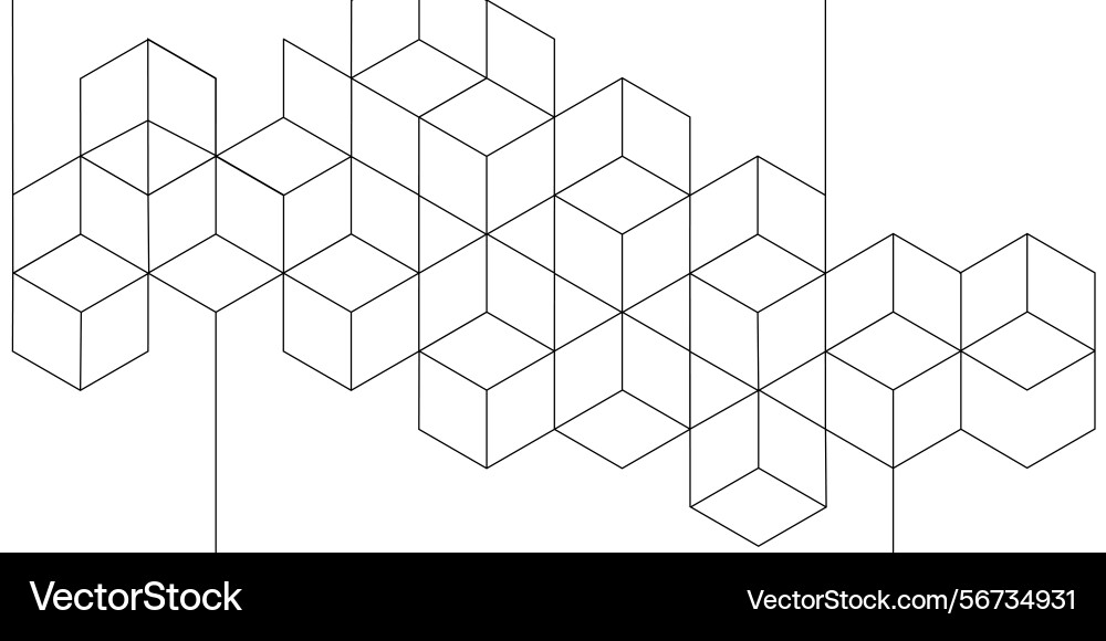 Abstract geometric pattern hexagons and lines Vector Image