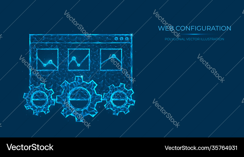 Abstract polygonal web configuration low poly Vector Image