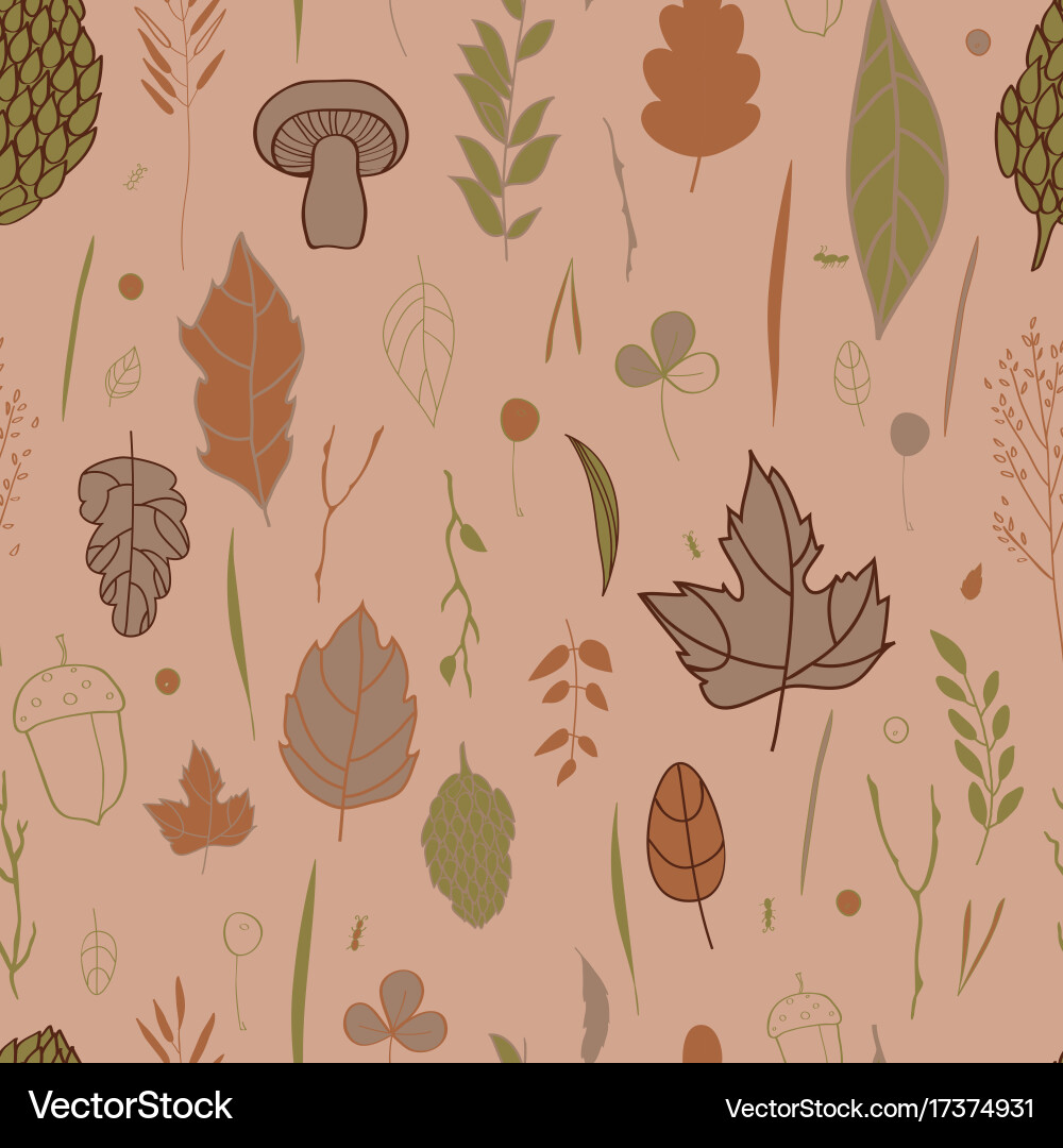 Autumn pattern with the image of leaves vector image