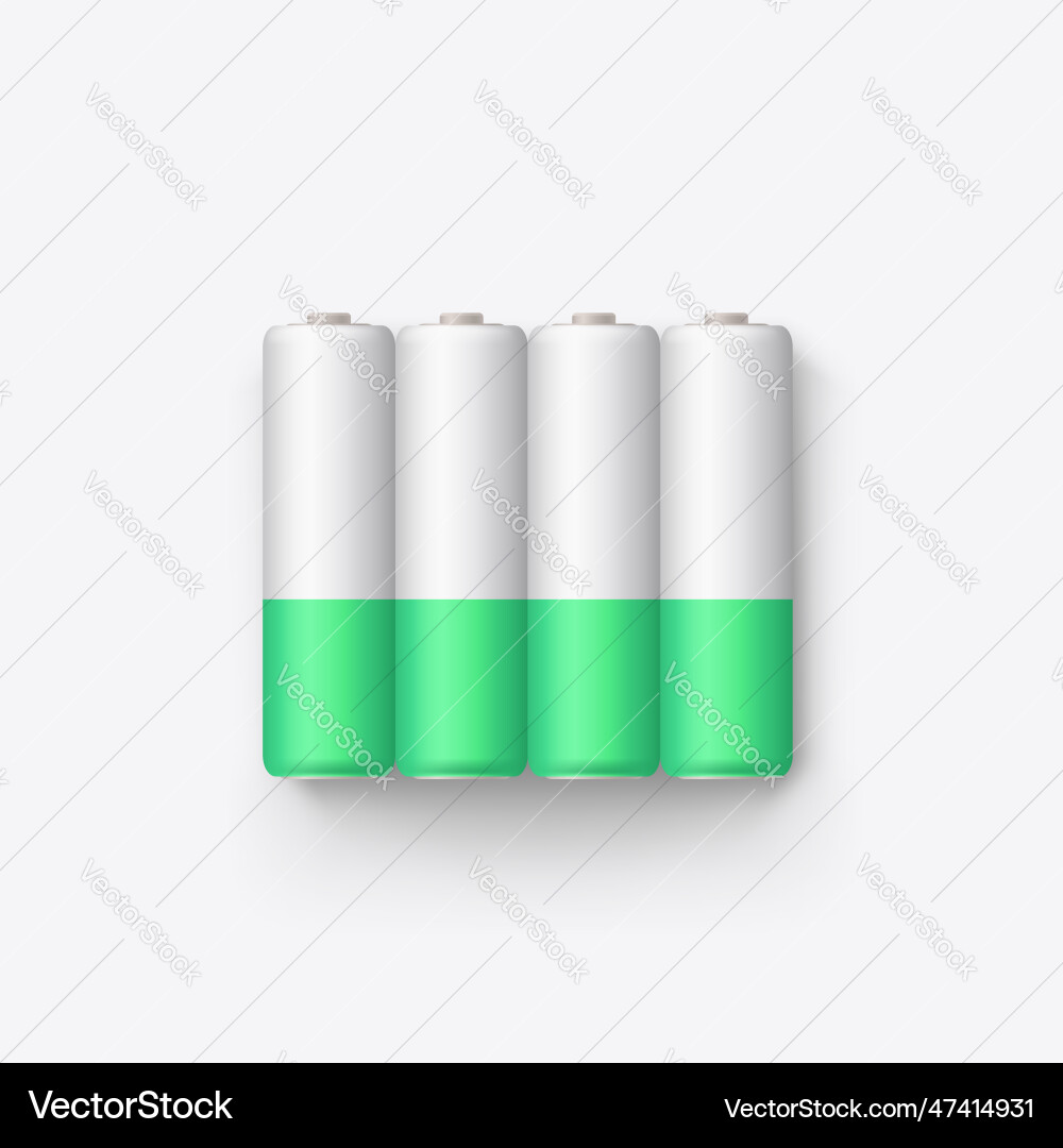 Battery group aa type lying on white Battery group aa type lying on white vector image