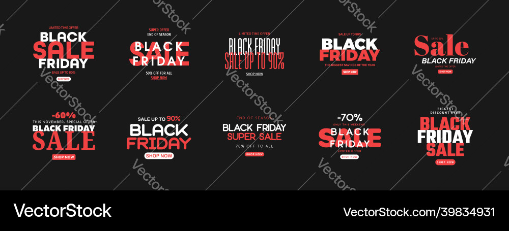 Black friday sale banners set moderne Typografie Black friday sale banners set moderne Typografie vektorbild