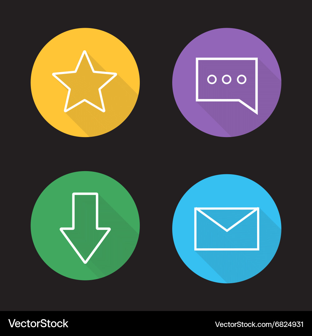 Chat app ui linear icons set vector image