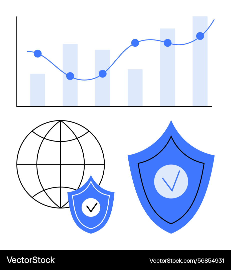 Data security and global analytics with progress Data security and global analytics with progress vector image