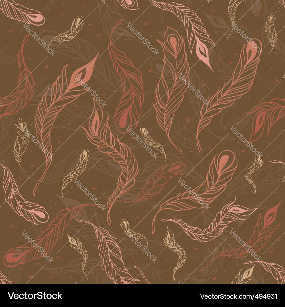 Feather seamless pattern Vector Image