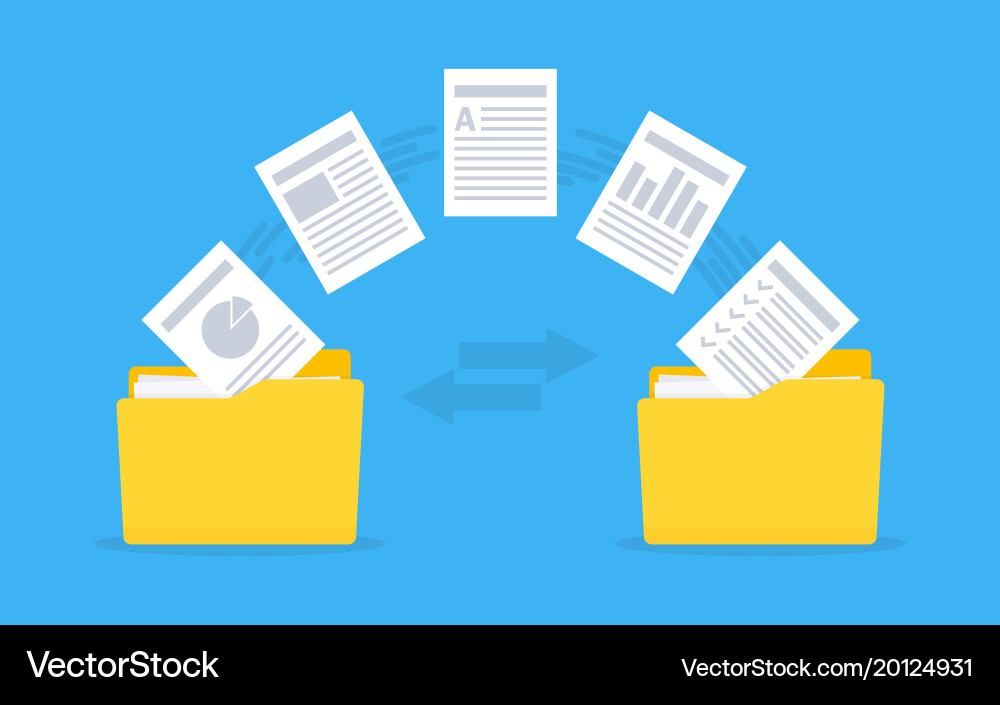 Files transfer copy data exchange backup vector image