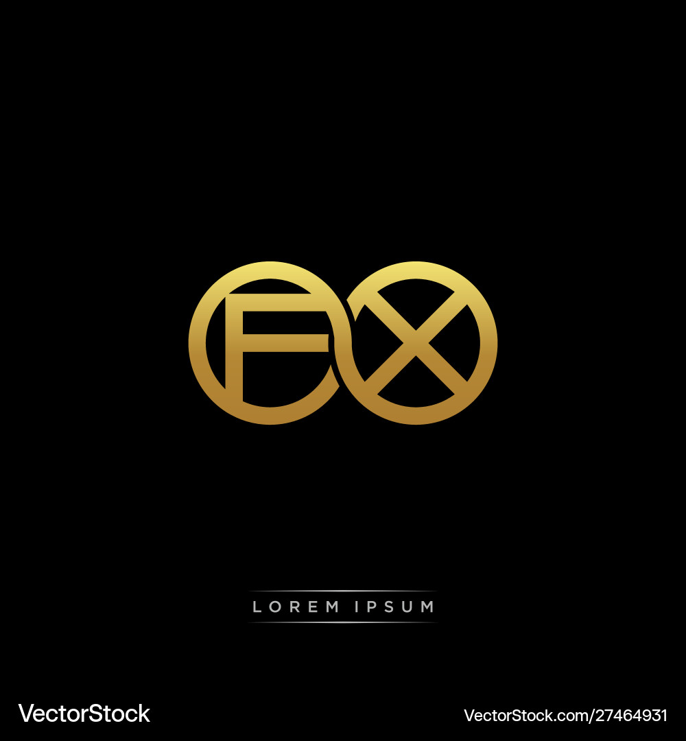 Fx initial letter linked circle capital monogram vector image
