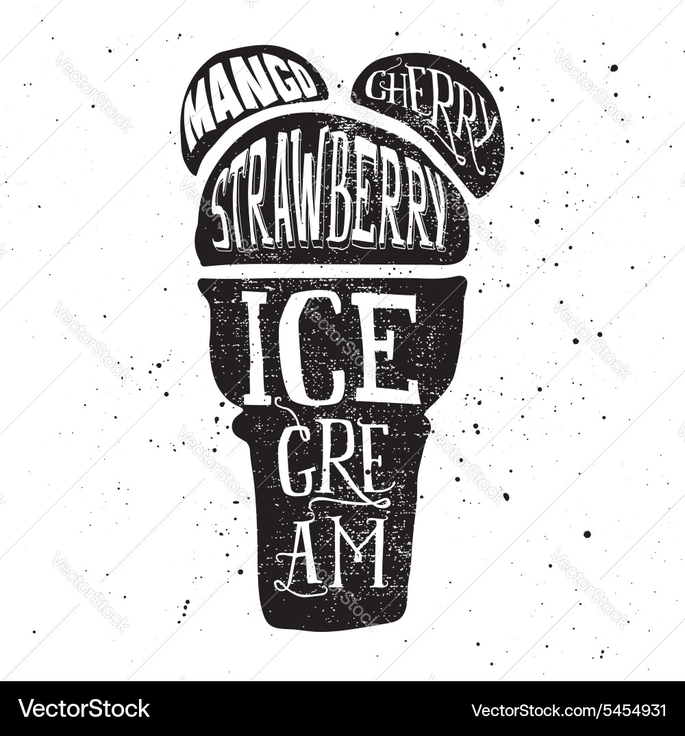 Ice Cream Poster - Cafe Print Vector Image