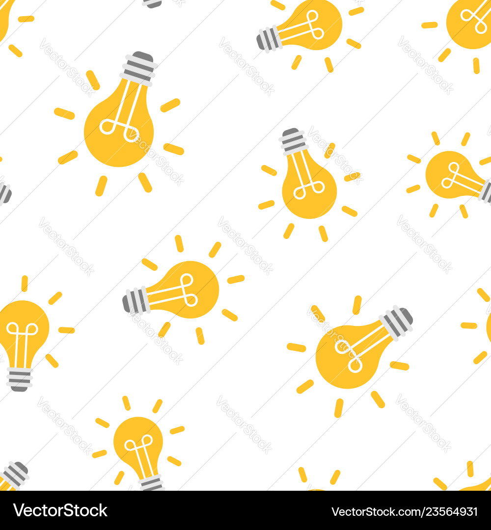 Light bulb icon seamless pattern background Light bulb icon seamless pattern background vector image