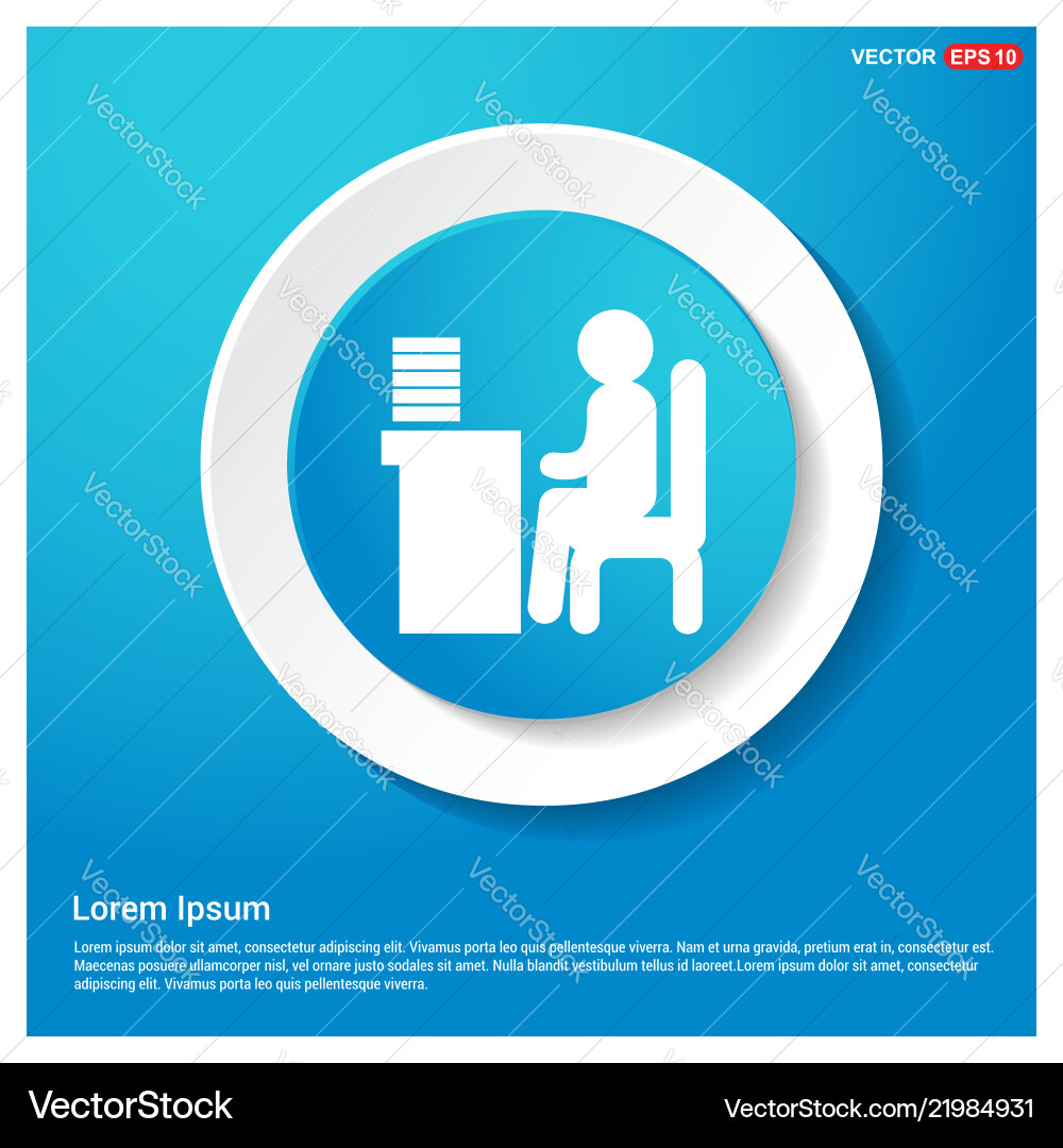 Man behind the computer desk icon Vector Image