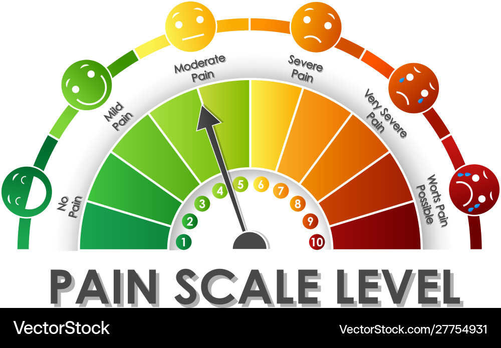 Pain Scale Chart - Color-Coded Levels vector image