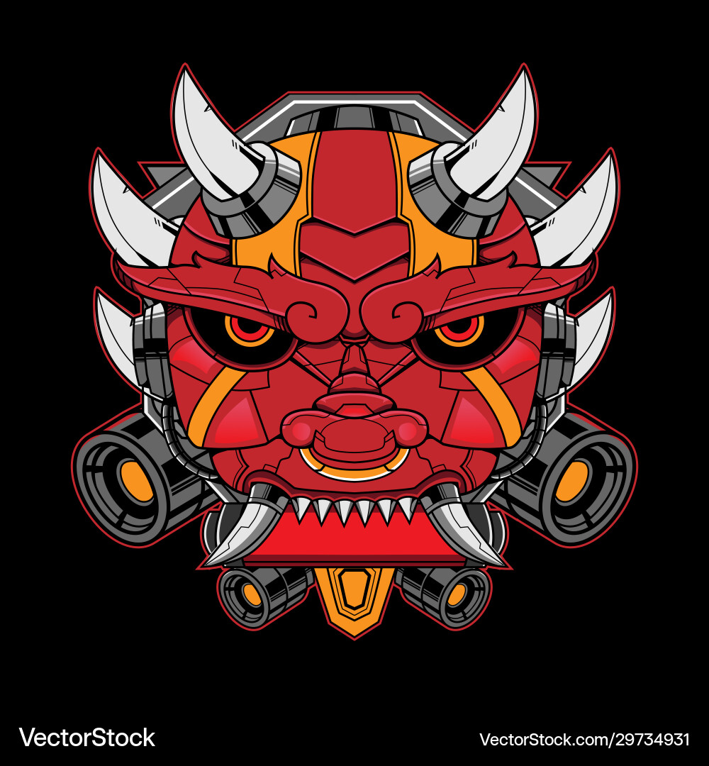 Red mask devil with secret scroll vector image
