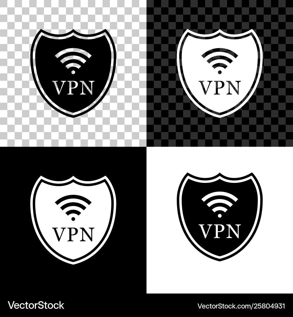 Shield with vpn and wifi wireless internet network Shield with vpn and wifi wireless internet network vector image