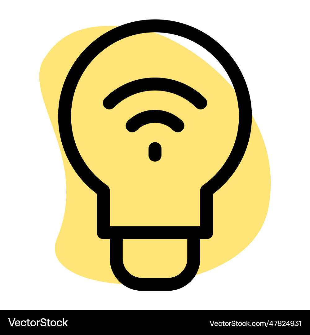 Smart bulb controlled by mobile application vector image