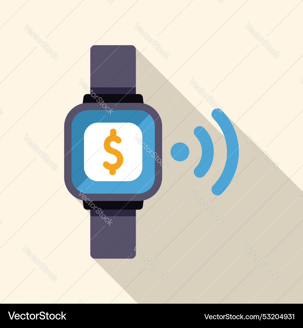 Smartwatch making contactless payment using nfc Smartwatch making contactless payment using nfc vector image