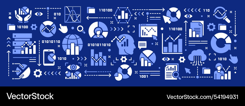 Statistics and data analytics concept Vector Image