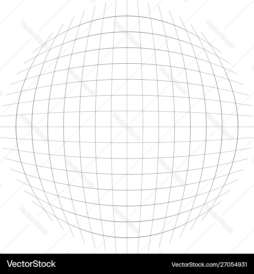 Thin lines globe sphere lattice grating pattern Vector Image