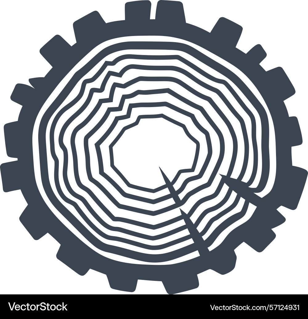 Tree trunk cross-section icon Vector Image
