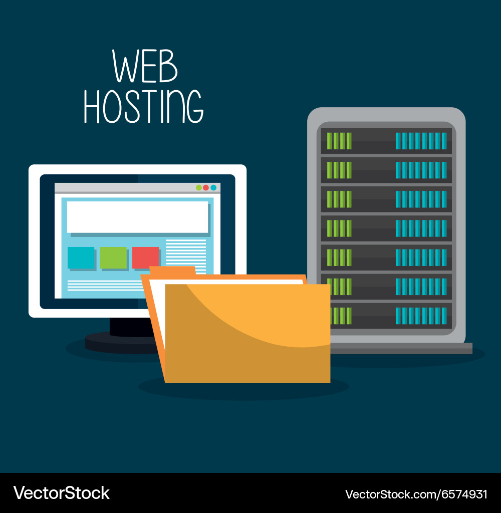 Web housting and technology design vector image