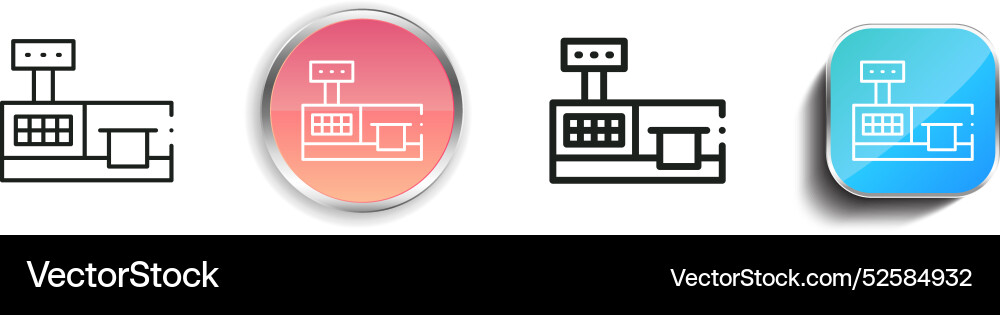 Cashier icon thin linear regular and button style Cashier icon thin linear regular and button style Vector Image