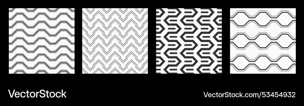 Collection of four abstract seamless patterns Collection of four abstract seamless patterns vector image
