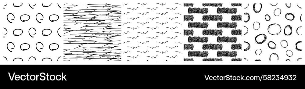 Dark Scribble Seamless Pattern Vector Image