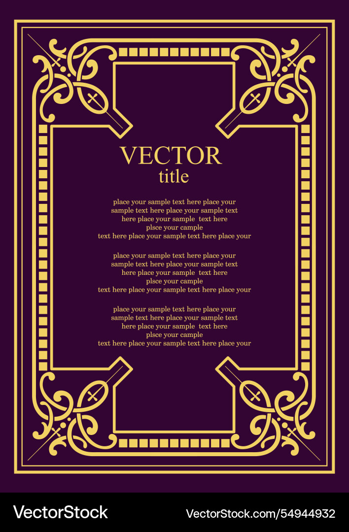 Gold ornament on dark background can be used Vector Image
